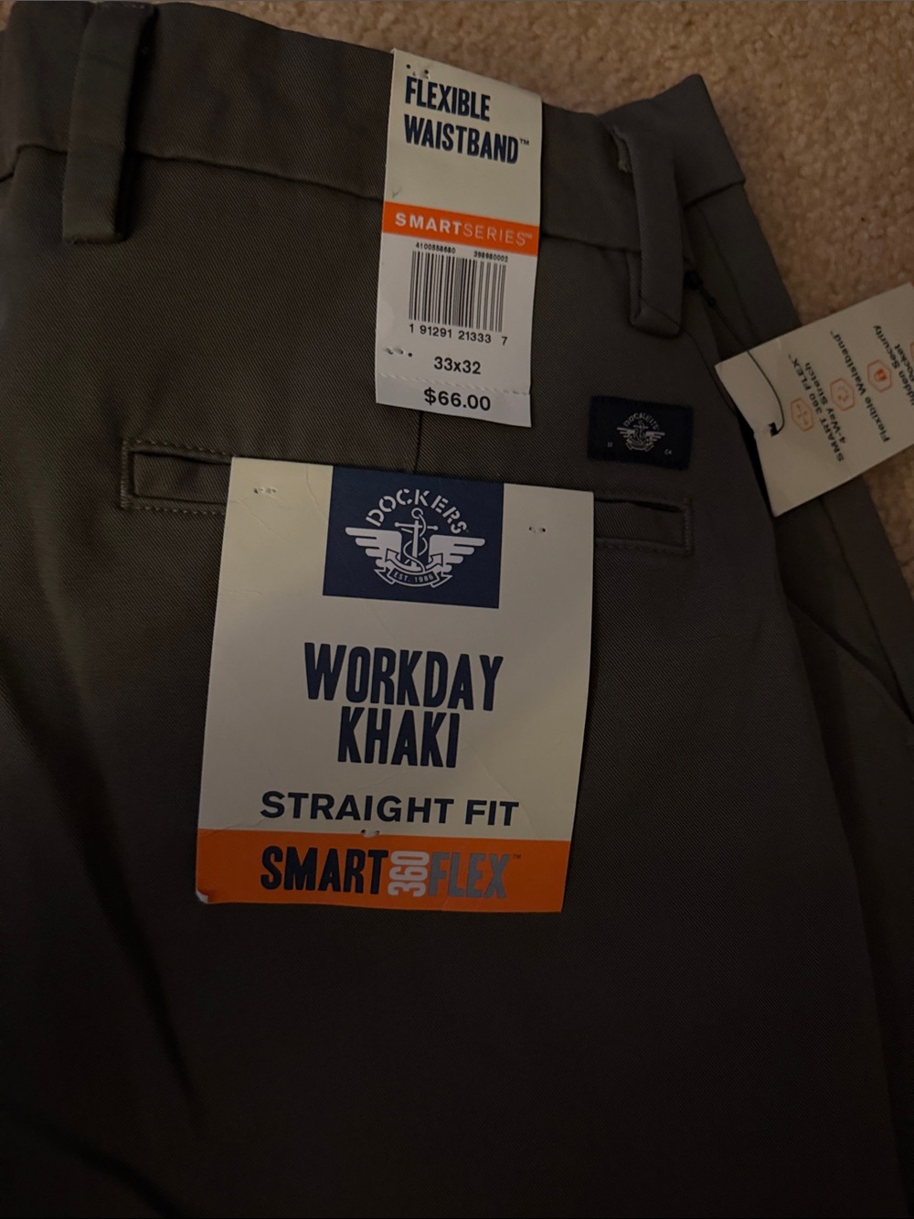 Dockers Workday Khaki Straight Fit Pants - Gray